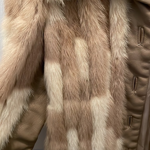 Galanos vintage stunning fur and leather coat jacket approx small PRICE DROP - Picture 5 of 13